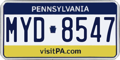 PA license plate MYD8547