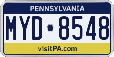 PA license plate MYD8548