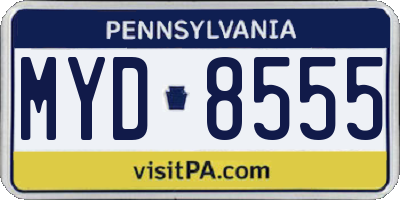 PA license plate MYD8555