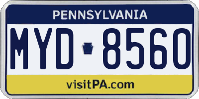 PA license plate MYD8560
