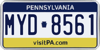 PA license plate MYD8561