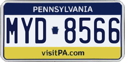 PA license plate MYD8566