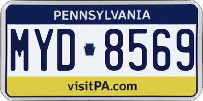 PA license plate MYD8569