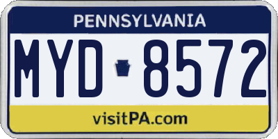 PA license plate MYD8572