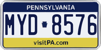 PA license plate MYD8576