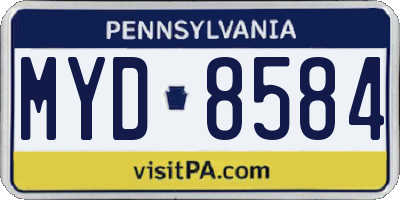 PA license plate MYD8584