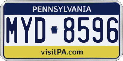PA license plate MYD8596