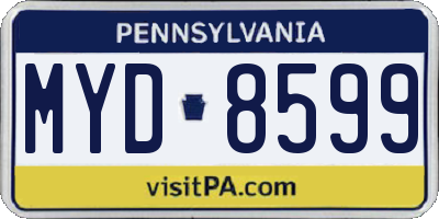 PA license plate MYD8599