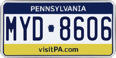 PA license plate MYD8606