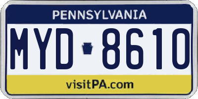PA license plate MYD8610