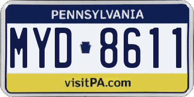 PA license plate MYD8611