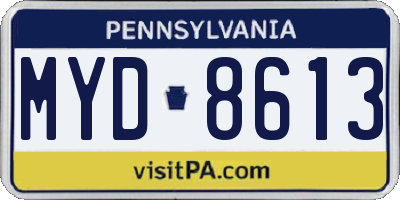 PA license plate MYD8613