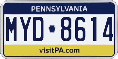 PA license plate MYD8614