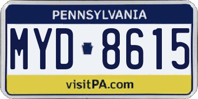 PA license plate MYD8615