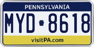PA license plate MYD8618