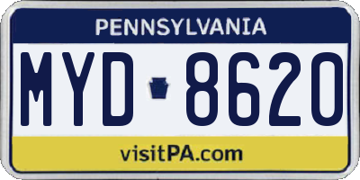 PA license plate MYD8620