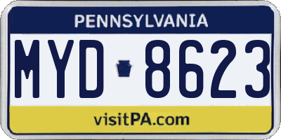 PA license plate MYD8623