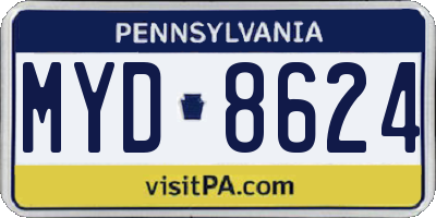 PA license plate MYD8624