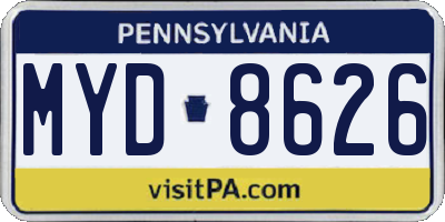 PA license plate MYD8626