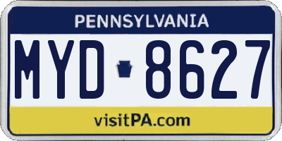PA license plate MYD8627