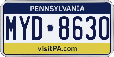 PA license plate MYD8630
