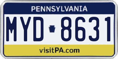 PA license plate MYD8631