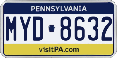 PA license plate MYD8632