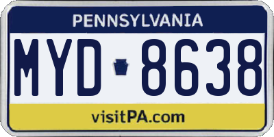 PA license plate MYD8638