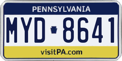 PA license plate MYD8641