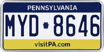 PA license plate MYD8646