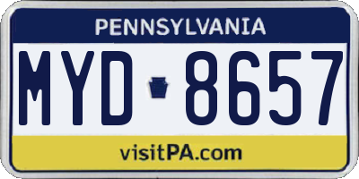 PA license plate MYD8657