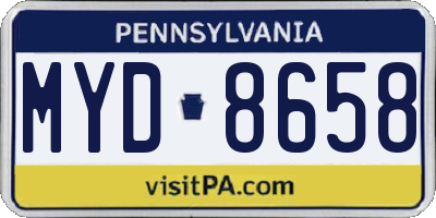 PA license plate MYD8658