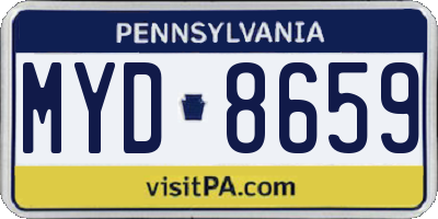 PA license plate MYD8659