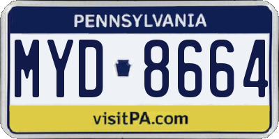 PA license plate MYD8664