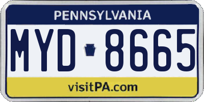 PA license plate MYD8665