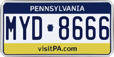 PA license plate MYD8666
