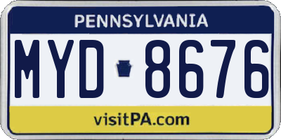PA license plate MYD8676