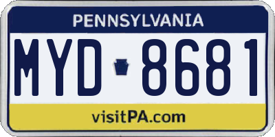 PA license plate MYD8681