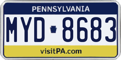 PA license plate MYD8683