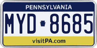 PA license plate MYD8685
