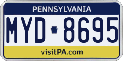 PA license plate MYD8695