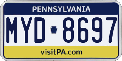 PA license plate MYD8697