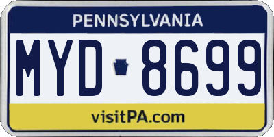 PA license plate MYD8699