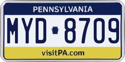 PA license plate MYD8709