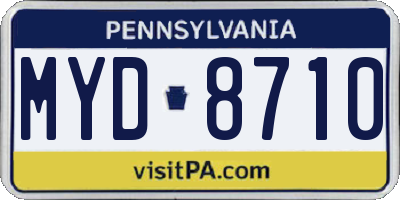 PA license plate MYD8710