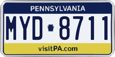 PA license plate MYD8711