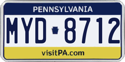 PA license plate MYD8712