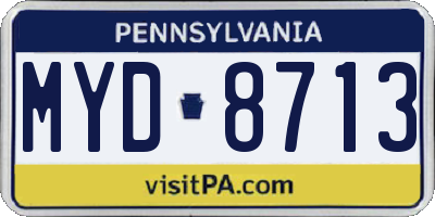 PA license plate MYD8713