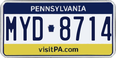 PA license plate MYD8714
