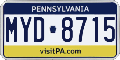 PA license plate MYD8715